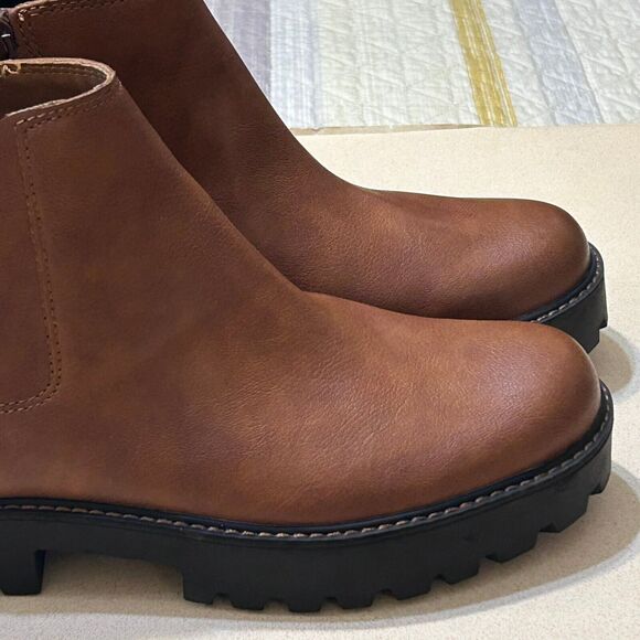 Zodiac Shiloh Chelsea Boot Womens 10 M Brown Lug Sole Zip Ankle Water Resistant - Picture 5 of 10